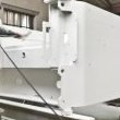 Urane tunnel frame during painting operations in a painting cabinet 